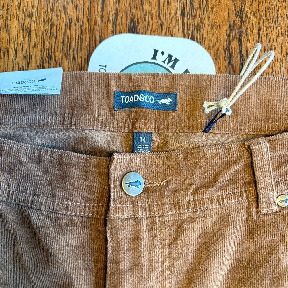 Toad & Co KARUNA CORD 5 PKT SKINNY/STRAIGHT LEG PANT SIZE 14 - Picture 3 of 8